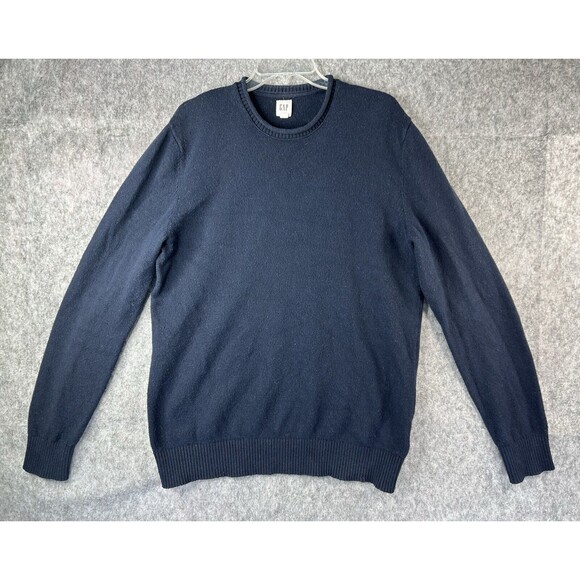 Gap Men's Size Large Tall Navy Blue Rollneck Sweater Classic Wool Blend - Picture 1 of 9
